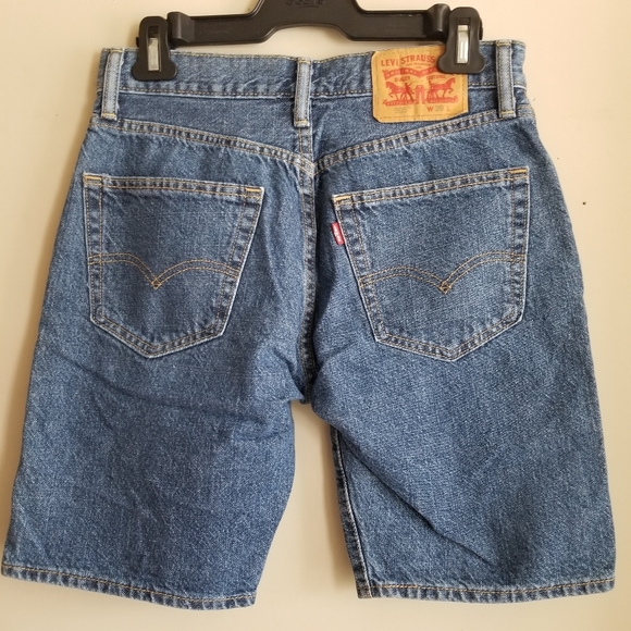Levi's 505 Shorts High Rise Blue Medium Wash Denim Jean Shorts Size 29 - Picture 2 of 7